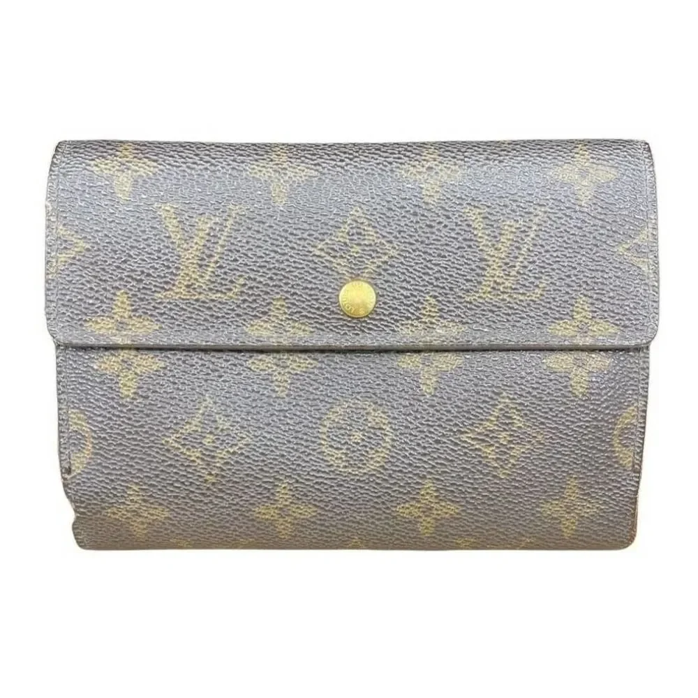 LOUIS VUITTON Monogram Canvas Leather Etui Papiers Trifold Wallet . SP1001